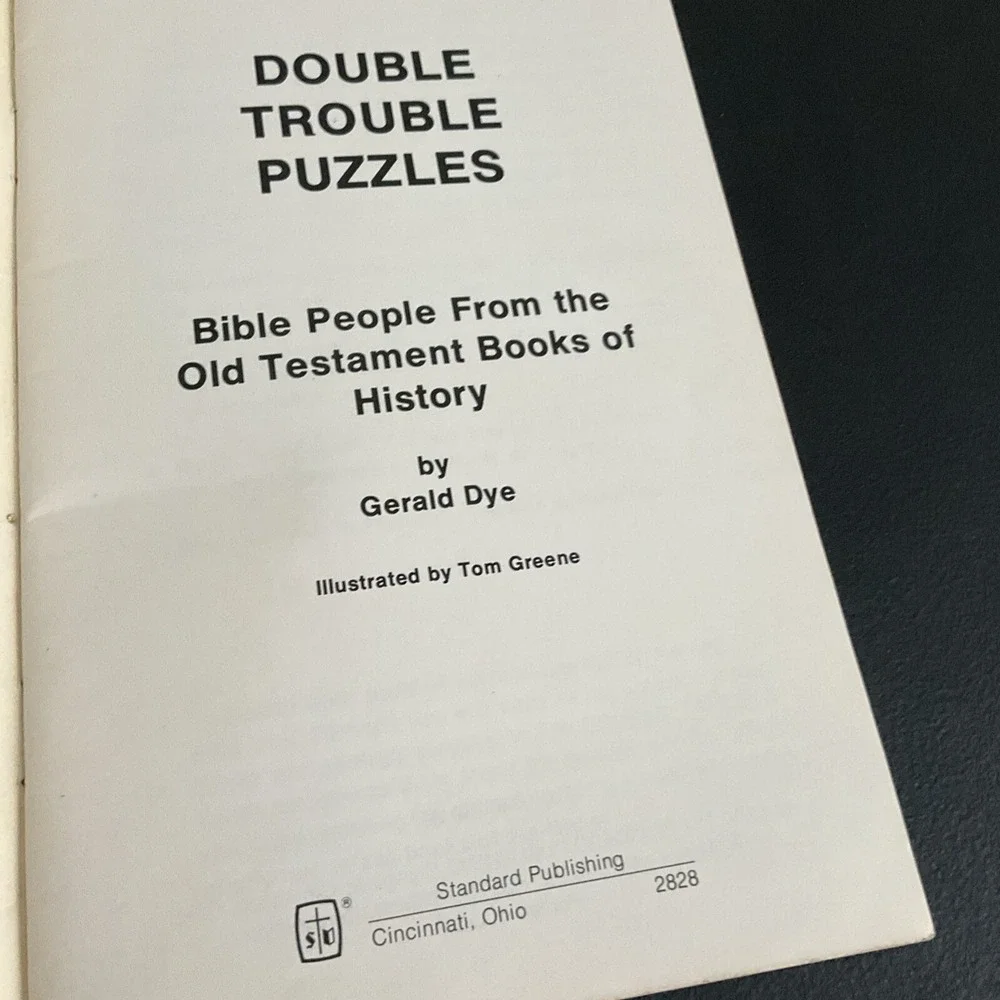 Double Trouble 1978 Puzzles Book‎ Bible People Old Testament History Gerald Dye